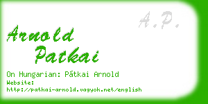 arnold patkai business card
