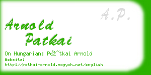 arnold patkai business card